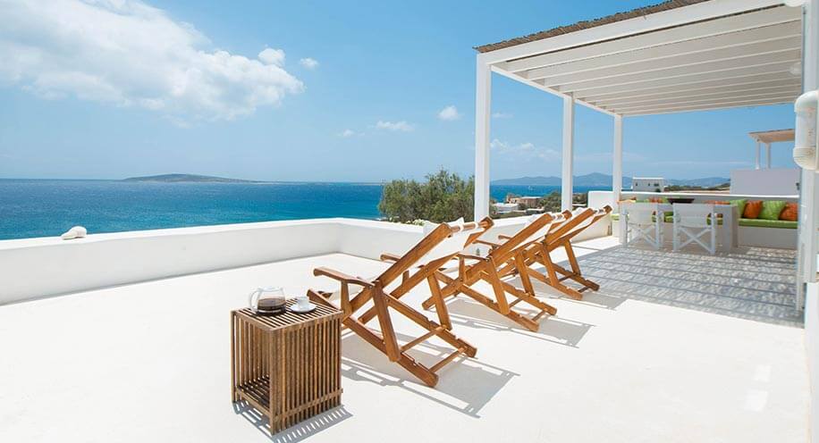 sea front luxury villa paros